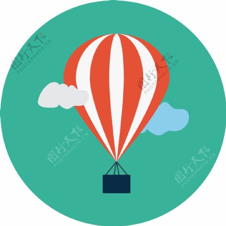 扁平热气球app图标