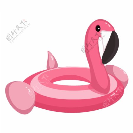 夏季粉色可爱火烈鸟游泳圈