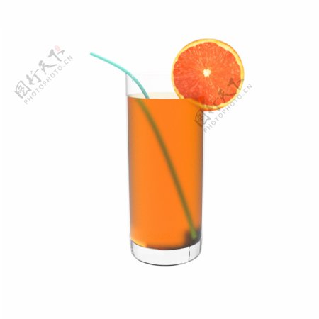 橙汁一杯饮料免抠素材