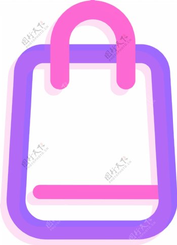 粉紫色荧光拎包矢量图标