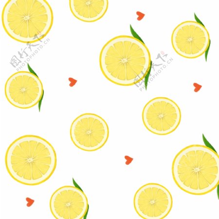 夏季水果柠檬平铺