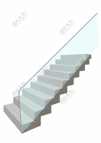 玻璃楼梯卡通插画