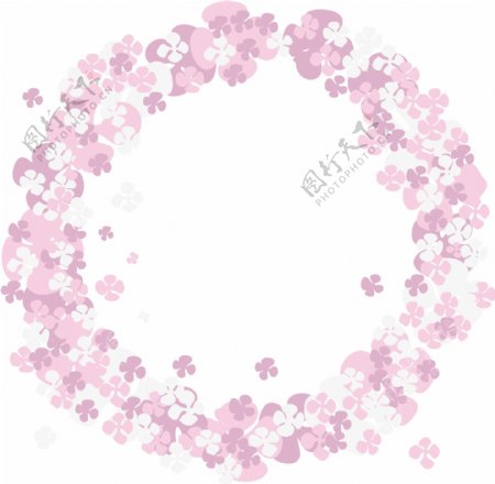 粉色的美丽花环插画