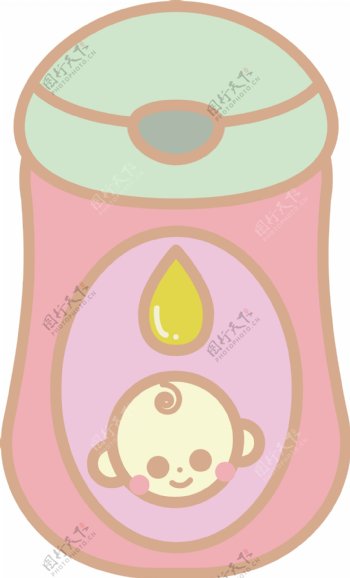 婴儿用品洗头膏插画