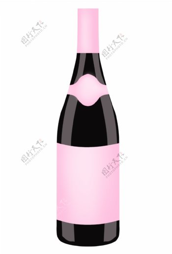 立体粉色酒瓶包装