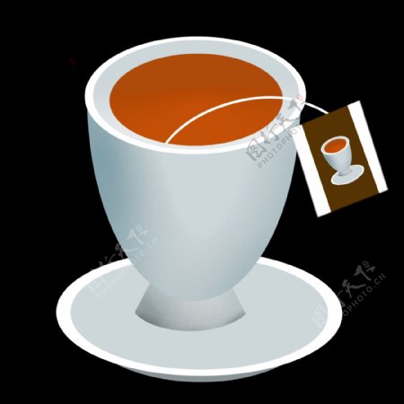 茶馆茶杯图案插图