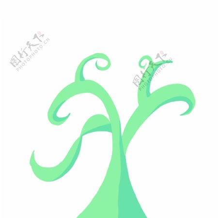 漂亮的绿色藤蔓插画