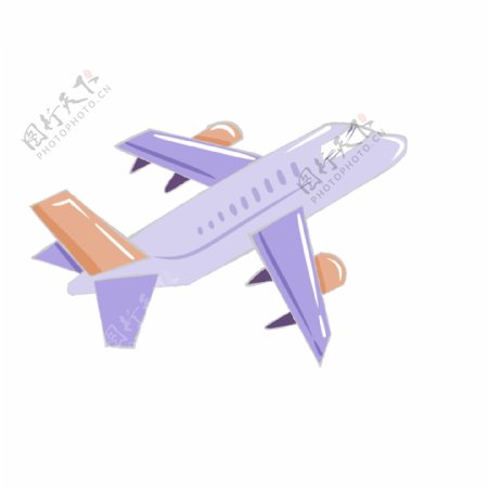 漂亮的紫色飞机插画