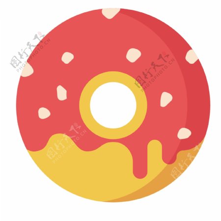 粉色圆形甜甜圈插图