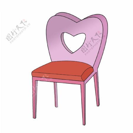 粉色心形靠背椅插画