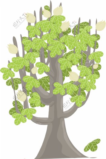 绿色的树木装饰插画