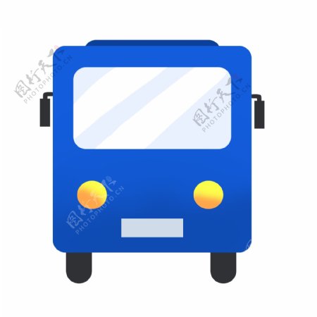 蓝色的公交车插画