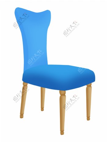 蓝色靠背椅子凳子