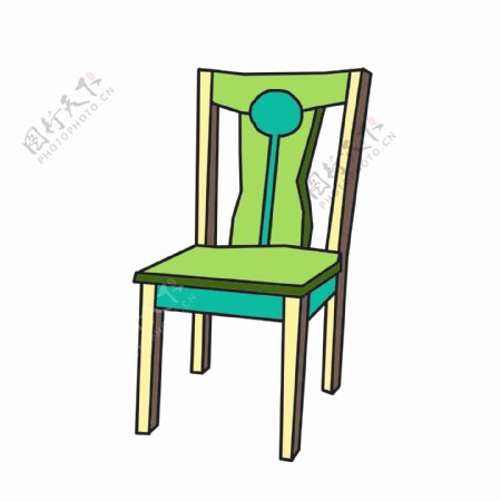 蓝绿色的座椅插画