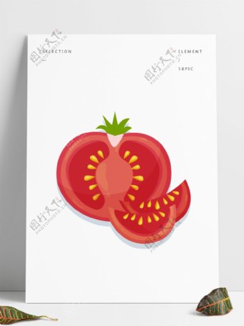 矢量手绘植物蔬菜西红柿
