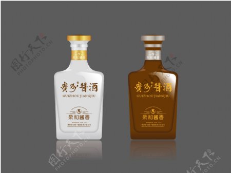 贵州酱酒柔和瓶子包装设计