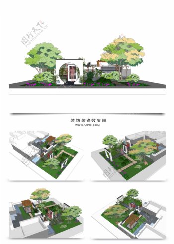 别墅景观园林规划SU模型