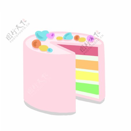 美食蛋糕彩色卡通