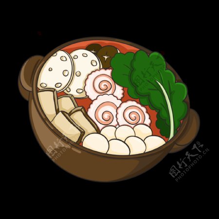 美食食品砂锅卡通