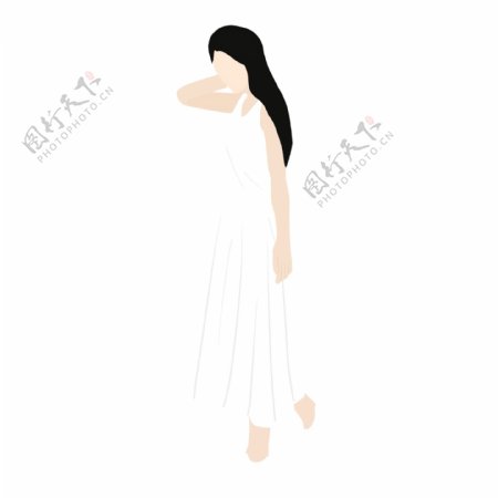 白色连衣裙模特