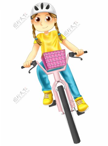 粉色自行车女孩