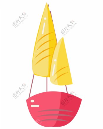 黄色船帆帆船
