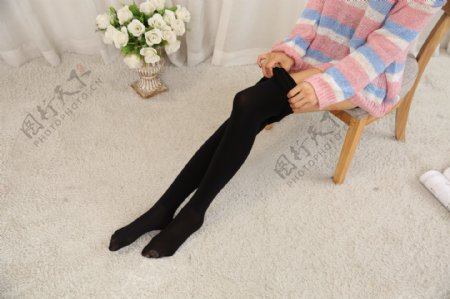 韩版女士黑色打底袜裤13