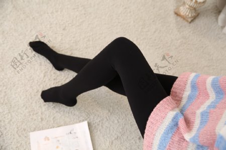 时尚韩版女士黑色打底袜裤5