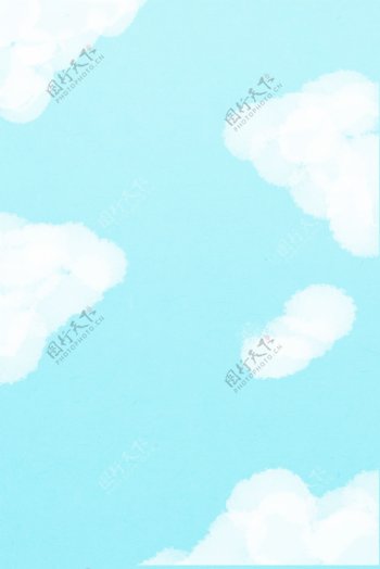 蓝色云雾漂浮背景