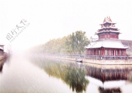 北京故宫雪景唯美风景