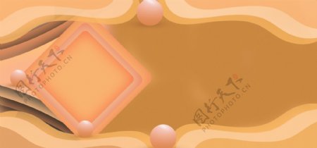 橙棕色圆形banner背景设计
