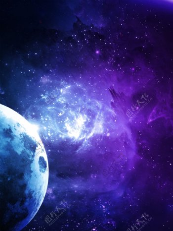 科幻紫色星球宇宙背景