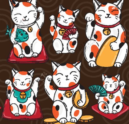 日本风格卡通小猫咪