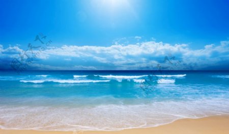 夏日海滩阳光海边场景图