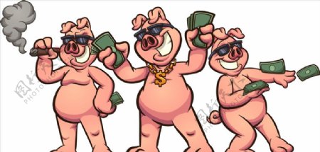 卡通小猪图案