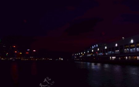 香港中环码头夜景