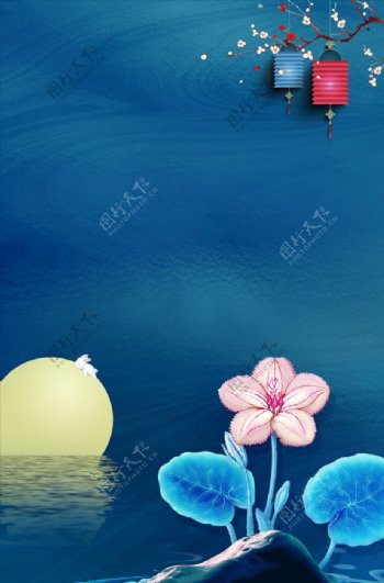 唯美花中国风设计海报
