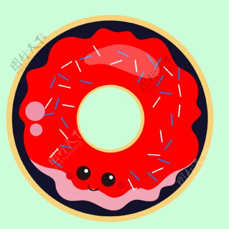 可爱卡通甜甜圈食物手绘矢量素材