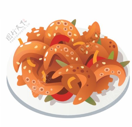 韩国美食插画图案