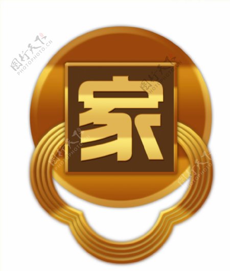 中式家金色门环