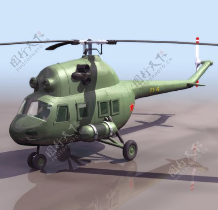 直升飞机模型效果