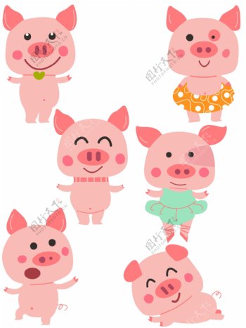 六款可爱小猪