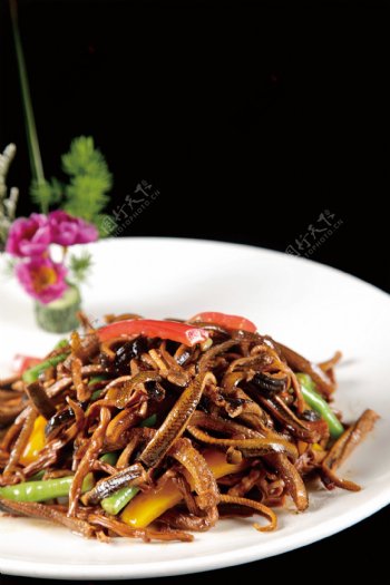 茶树菇炒鳝丝