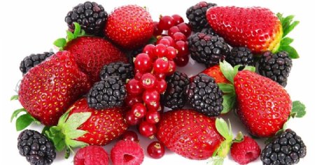 草莓蓝莓水果食物背景
