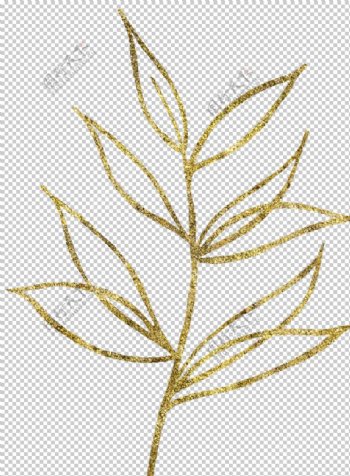 金色线条植物图案
