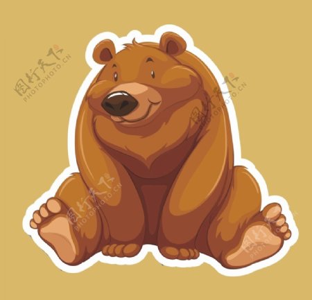 卡通棕熊