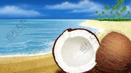 椰子椰汁椰肉椰树