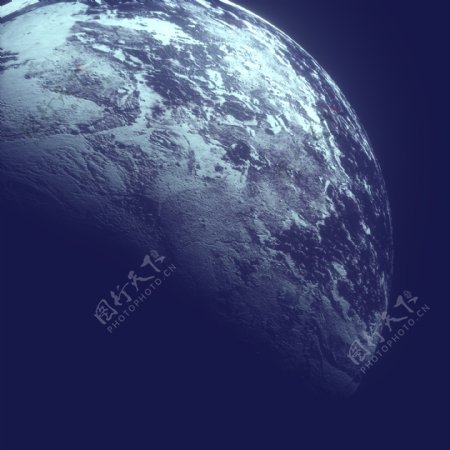 月球星球半月球宇宙视角