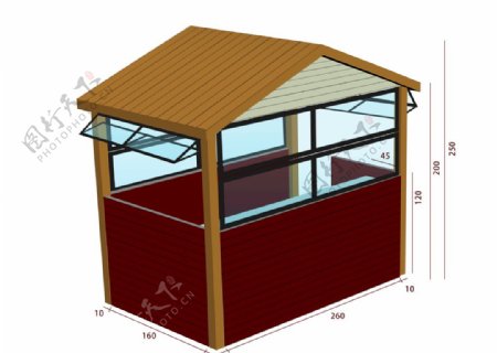 园林小屋模型