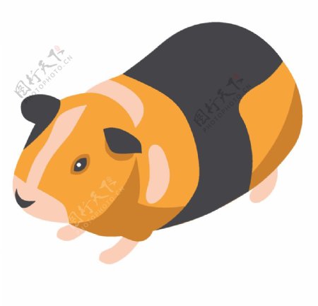 肥胖小狗插画图案